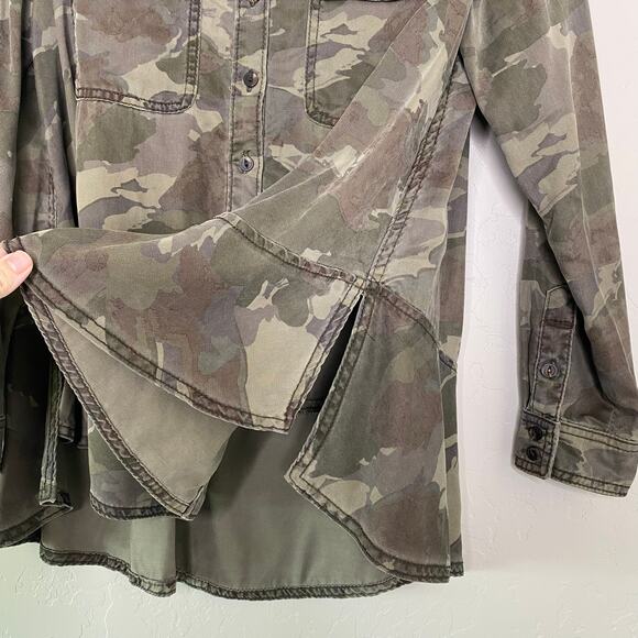 Anthropologie Montana Camo Button down Blouse 4 - Picture 7 of 11